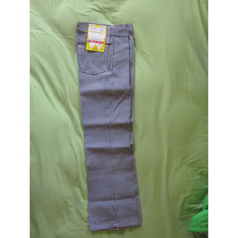 70's Vintage Wrangler Houndstooth Pattern Boys/Girls Size 10 Regular Pants Jeans